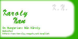 karoly nan business card