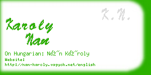 karoly nan business card